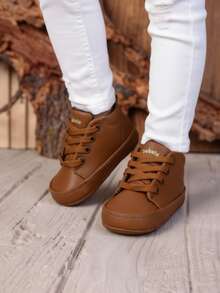 Niño Mocasín Hecho a Mano Piel Punta Redonda o Suela Flexible Estilo Casual Escuela Diario Zapato Infantil - Café integral - Ver 3