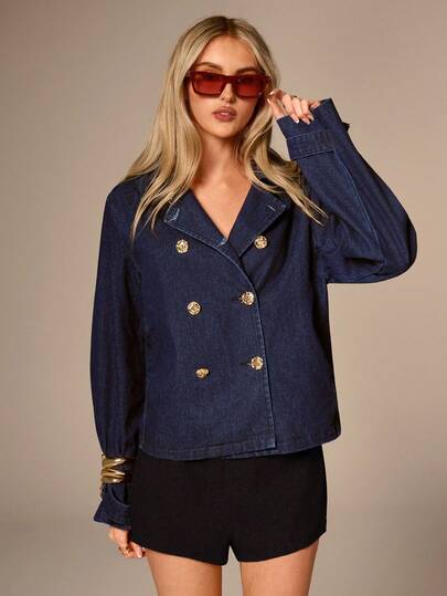 Avantive Fall&Winter Halloween Christmas New Year Going Out Graduation Prom Elegant Formal Luxury Chic Business Casual Birthday/Office Outfits/Country Concert/Club Outfits Sexy/Western/Work Clothes/Streetwear/Vintage/Festival/Cocktail/Rave/Prom/Hawaii/Airport/Funny/Basic/Brunch Outfits/2000s Style/Bodycon/Old Money Style/Church/Homecoming/Classy/Party/Modest/Date Night/Autumn/Winter/Blue Washed/Cowgirl/Long Sleeve/A Line/Loose Denim Coat/Double-Breasted Lapel Denim Jacket, Autumn