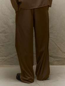 Musero Straight Leg Pleat Front Basic Smart Trouser Fall SPRING SUMMER - Brown - View 4