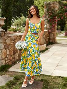 KARISMINA Trang phục hai mảnh cho nữ, Trang phục đi nghỉ cho nữ, Trang phục mùa hè cho nữ, Bộ đồ mùa hè dễ thương - Màu xanh lam - Xem 5