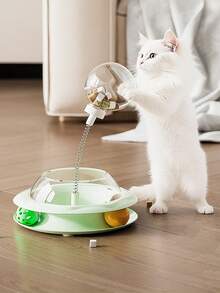 PETSIN 1 Cat Toy With Rotating Food Dispenser; A Wand To Tease The Cat; A Spring Toy For Cats; A Self-Entertainment Toy To Relieve Boredom Pets; Pet Supplies. - Multicolor - View 1