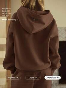 GLOWMODE 厚重羊毛超大连帽卫衣口袋厚保暖冬季 - 肉桂靈感 - 查看 2