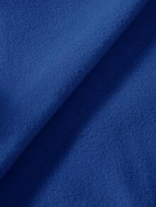 Attitoon Áo nỉ dài tay có mũ, màu trơn, kiểu dáng đơn giản, không dây rút, thích hợp cho mùa hè. - Xanh đậm - Xem 6