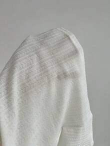Elamini 女士休闲蕾丝拼布针织吊带背心，秋冬 - 白色 - 查看 3