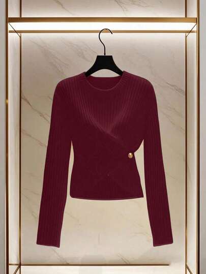 Franclia ملابس علوية نسائية مصنوعة من الأكريليك ذات طراز فرنسي رومانسي، مناسبة للاستخدام اليومي والمتعدد الاستخدامات، مثالية للخريف والشتاء