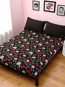 Betty Boop x SHEIN 1 pieza Colchón con estampado de cerezas, disponible en varios tamaños, adecuado para cama individual/cama doble/cama queen/cama king, cómodo y suave, transpirable y cálido, se puede lavar a máquina