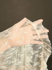 SoleilVie Váy dài ren trơn màu cổ điển Pháp với nhiều lớp bèo nhún bất đối xứng, kiệt tác lãng mạn và thanh lịch cho buổi đi chơi - Màu be - Xem 7