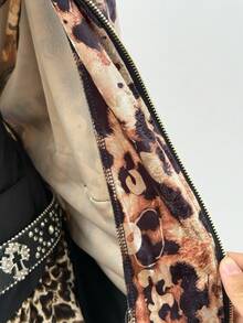 Sunspun Sweatshirt Ukuran Besar Motif Leopard Beludru dengan Warna Kontras - MultiWarna - View 8