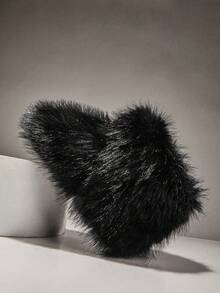SHUZIA Women's Faux Fur Furry Round Toe On Winter Comfy Boots - Black - View 7