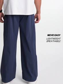 Pantaloni sport Essential pentru bărbați, largi, cu talie înaltă, cu buzunare