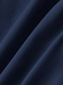 SHEIN MOD 复古海军蓝短款风衣，不对称设计和腰带 - 时尚、学院风、70 年代风格、休闲、舒适、通勤、复古美学，是秋冬季校服、教学和办公室穿着的理想之选 - 藏蓝色 - 查看 4