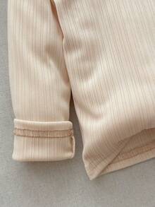 Blossori 女童法式优雅荷叶边领长袖T恤 - 杏色 - 查看 5