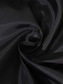 SHEIN 1 件女童毛绒长款连帽派克大衣，优雅冬季日常穿着 - 黑色 - 查看 8