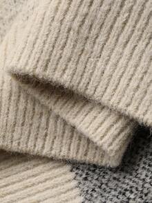 FRIFUL Damen Lässig Pullover mit Buchstabenmuster, Oversized Langarm, Strick Cardigan, Herbst/Winter