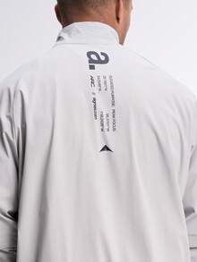 Men's Solid Color Raglan Short Sleeve Zip-Up Half Placket Casual Shirt - Light Grey - View 5