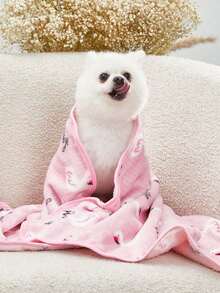 PETSIN Pink Flamingo Print Soft & Warm Pet Blanket - Pink - View 2