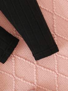 SHEIN 6pcs Baby Girls Butterfly Print Top With Curved Hem + Printed Solid Color Pants Set, Cute Casual Versatile Outfit For Autumn