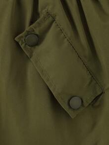 Elladie kids Áo khoác parka có mũ trùm đầu, thắt eo, đệm ngực cho bé gái - xanh quân đội - Xem 5