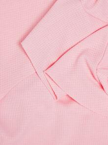 SHEIN EZwear 秋冬季加大码黑色针织短款卫衣 - 粉色 - 查看 5