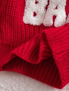 SHEIN Luźne, wygodne, luźne, z długim rękawem, noworodkowe swetry, jesienno-zimowe ubrania dla dziewczynek