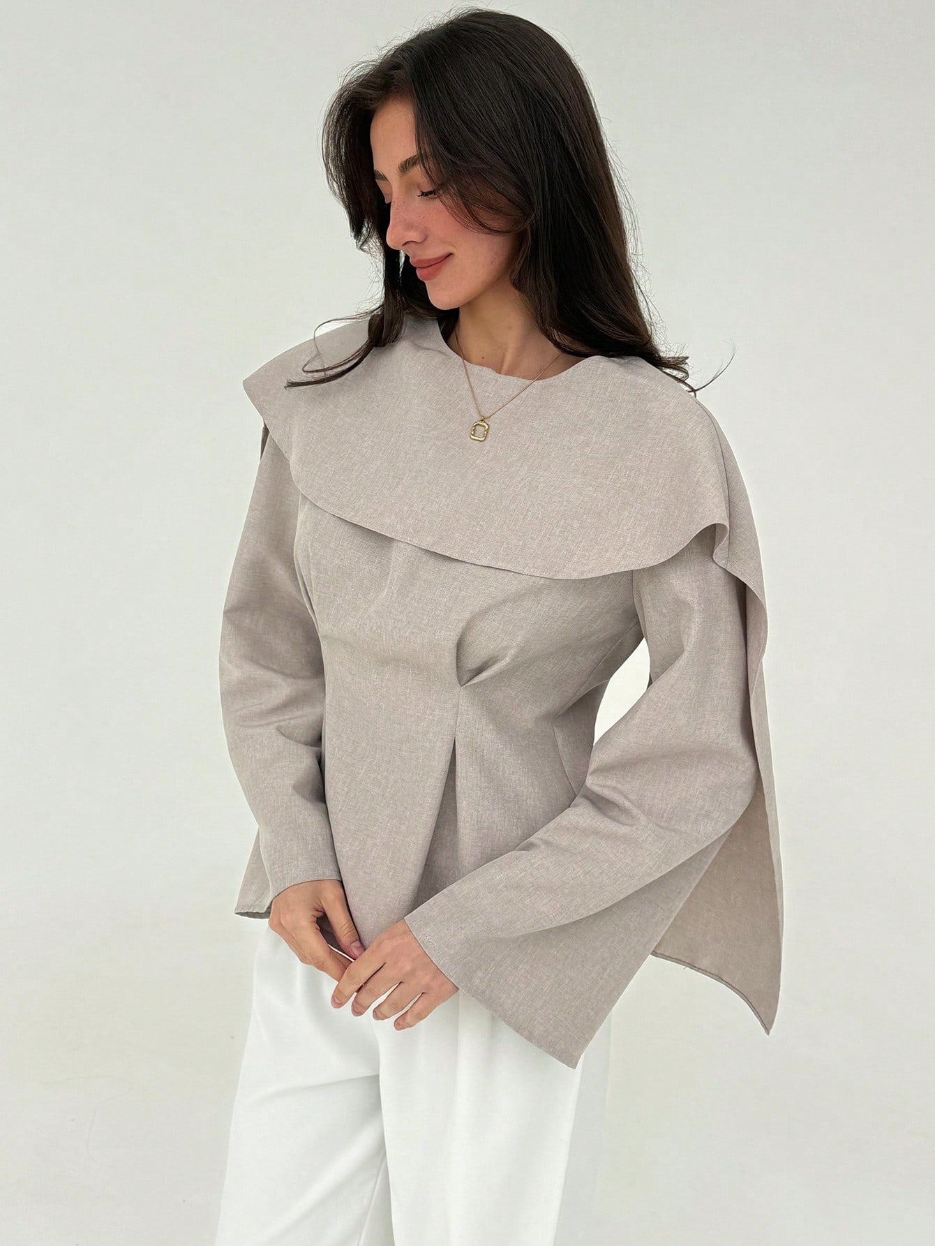 Aloruh بلوزة نسائية بتصميم شريط ملون ذات خصر مطوي،...