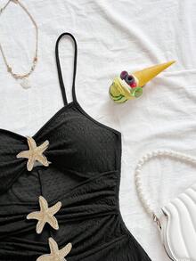 Soleia Women's Sleeveless Jumpsuit, Suitable For Party, Home Wear - Black - View 6