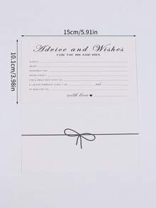 50 piezas - Tarjetas de consejos y deseos para las nuevas parejas Sr. y Sra., novia y novio, recién casados, tarjetas de consejos de boda perfectas para decoraciones de la recepción de bodas/fiesta de duchas nupciales - Blanco - Ver 2