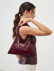 SHECARRY Women's Fashionable Everyday Casual Shoulder Bag - Red - View 2