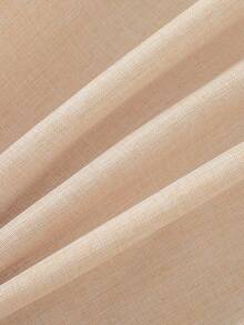 SHEIN 小男孩字母印花单排扣休闲口袋衬衫，长袖 - 杏色 - 查看 7