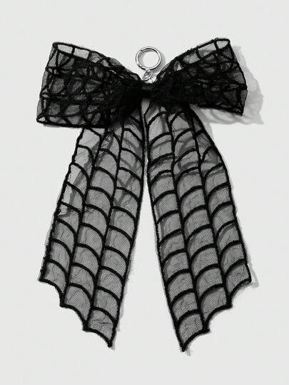 Kawaii 1 Stück eleganter und modischer handgefertigter Schlüsselanhänger mit Perlen, CCB-Schwarz-Mesh-Schleife und 3D-Kristallherz, geeignet als tägliches Accessoire oder als Geschenk zum Valentinstag für Frauen