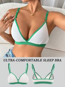 Comfortable Unpadded Wireless Bra For Women - White - View 1