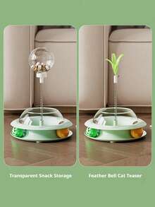 PETSIN 1 Cat Toy With Rotating Food Dispenser; A Wand To Tease The Cat; A Spring Toy For Cats; A Self-Entertainment Toy To Relieve Boredom Pets; Pet Supplies. - Multicolor - View 5