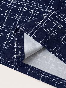 SHEIN Clasi Váy hè khóa kim loại bỏ túi hương thơm giả thanh lịch dành cho nữ, thích hợp mặc đi làm và thường ngày - Màu xanh hải quân - Xem 8