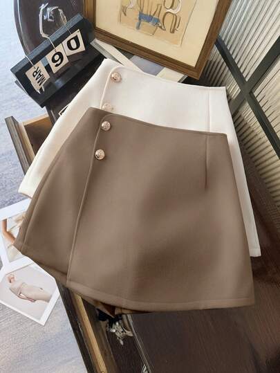 Franclia High-End Elegant Button Design Culottes For Women