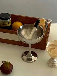 Joivida 1件/2件不锈钢冰淇淋杯、高脚杯、夏季不锈钢甜点碗、水果沙拉碗、枣子零食杯、咖啡杯 - 銀色 - 查看 11