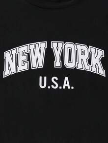 Vacaura 3 件套青少年男孩休闲字母印花圆领长袖 T 恤，适合秋冬季休闲、街头、通勤、分层穿着 - 彩色 - 查看 4