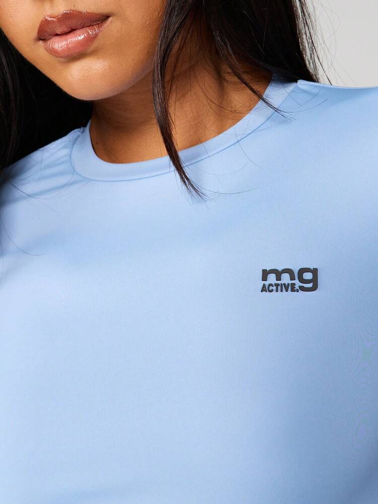 MISSGUIDED Long Sleeve Crop Top And High Waist Leggings Set Athleisure Workout Matching Outfit