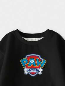 SHEIN | PAW Patrol 小男孩字母和卡通图案圆领长袖运动衫 - 白色 - 查看 4