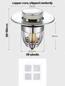 1/2 pezzi Tappo universale per lavandino da bagno con raccoglitore di capelli, coperchio per scarico vasca da bagno con molla, tappo per lavandino in plastica a pressione, filtro per scarico lavabo, accessori e forniture per il bagno - Multicolore - Visualizzare 17