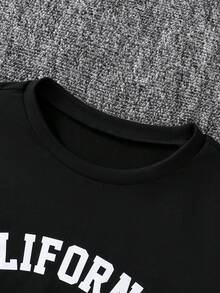 3 件套青少年男孩休闲字母印花圆领长袖 T 恤，适合秋冬季休闲、街头、通勤、分层穿着 - 彩色 - 查看 3