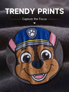 SHEIN | PAW Patrol Young Boy Casual Dog Pattern Contrast Trim Sweater, Autumn/Winter Kids Jumpers Kids Sweater 8 Years Old Boy Knitwear Fall - Grey - View 5