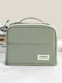 1 件简约纯色大容量手拿铅笔盒，学生文具加厚多层布艺收纳袋，大容量适合全套水彩笔、颜料收纳、绘画、素描必备，适用于文具和化妆品，返校 - 彩色 - 查看 16