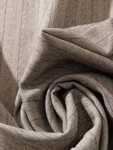 Franclia 女式露肩长袖条纹梭织拼布针织连体裤 - 卡其色 - 查看 3