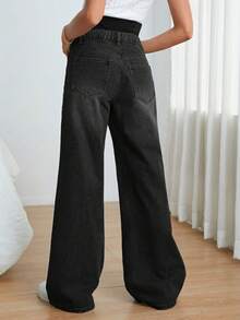 SHEIN Maternity Wide Leg Jeans