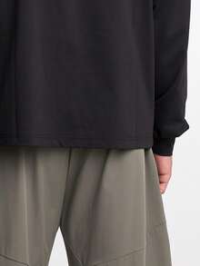 Camiseta de manga larga de unicolor casual para hombres ARC - Negro - Ver 5