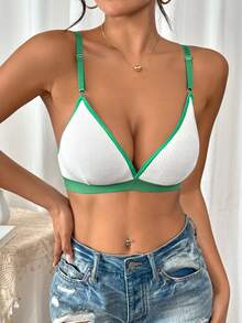 Comfortable Unpadded Wireless Bra For Women - White - View 5