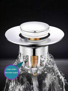 1/2 pezzi Tappo universale per lavandino da bagno con raccoglitore di capelli, coperchio per scarico vasca da bagno con molla, tappo per lavandino in plastica a pressione, filtro per scarico lavabo, accessori e forniture per il bagno - Multicolore - Visualizzare 4
