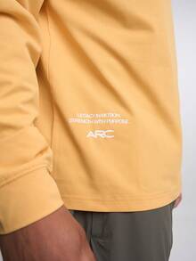 Camiseta de manga larga de unicolor casual para hombre - Amarillo - Ver 3