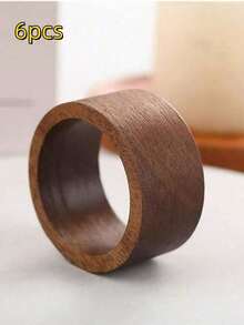 1/6piece Handmade Napkin Rings 1 Piece Set Wooden Farmhouse Rustic Vintage Napkin Ring Holder Round Napkin Rings Bulk Christmas Thanksgiving Holiday Wedding Party Table Decoration