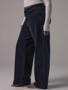 MUSERA 大码中腰直筒修身黑色高腰牛仔裤，适合休闲、夜间外出、返校、办公室、工作、约会等场合，经典牛仔款式。 - 黑色 - 查看 5